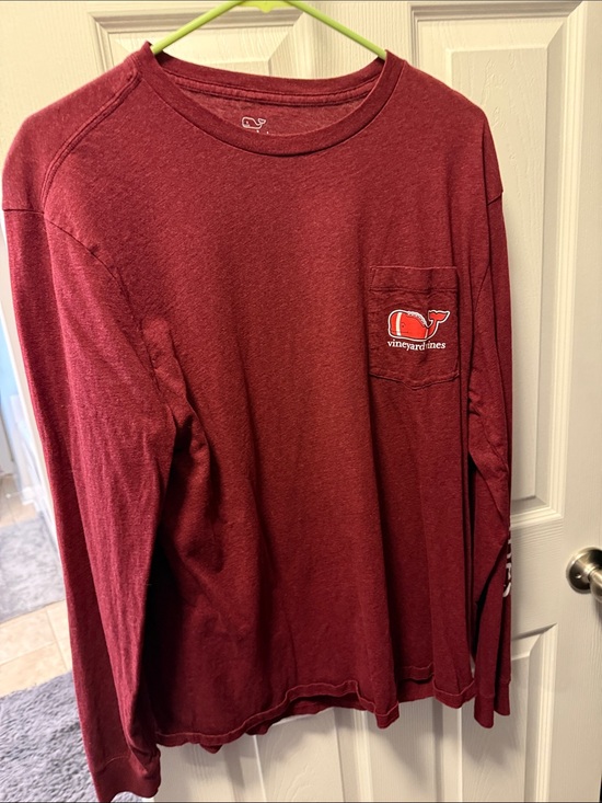 Vineyard Vines Other - Vineyard Vines Men's Long-Sleeve Pocket Tee — Burgundy Whale Logo
